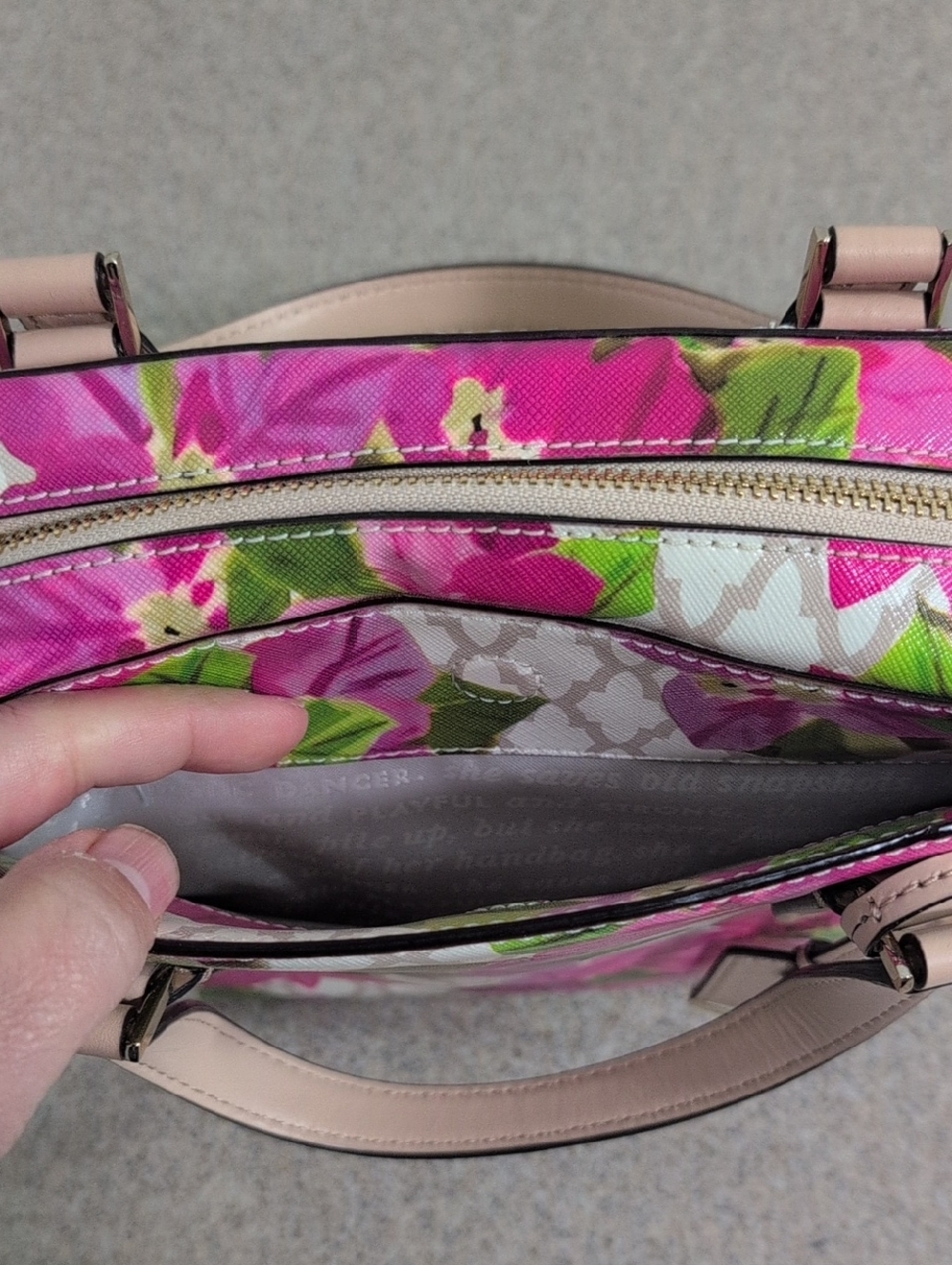 Kate Spade Bayard Place Little Babe Floral Bag Satchel Purse, Pink Flowers - Picture 13 of 16